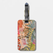 Hawaii Hula Travel Flower Vintage Gepäckanhänger (Rückseite vertikal)