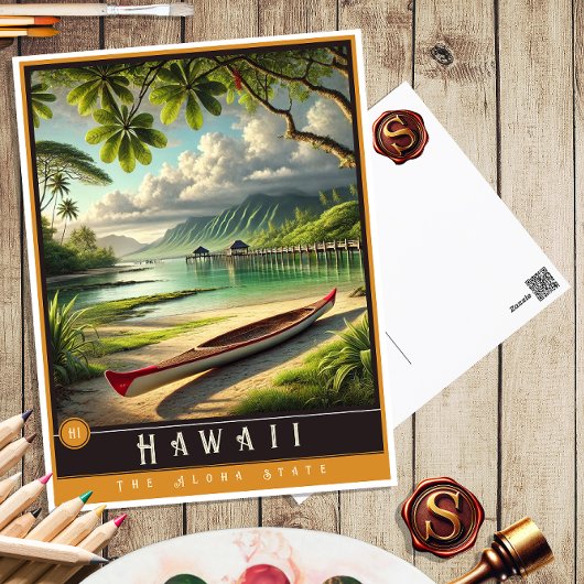 Hawaii | Hyper-Realistisches Staat Postkarte