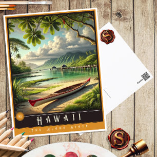 Hawaii Hyperrealistische Postkarte des Bundessta