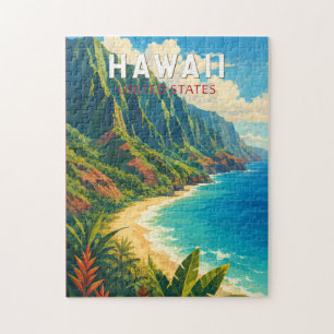 Hawaii-Illustration Reise Kunst Vintage Puzzle
