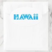 Hawaii in Blumen Ovaler Aufkleber (Tasche)