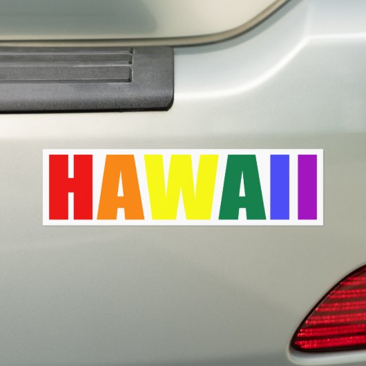 HAWAII in Regenbogenfarben Autoaufkleber (Auf Auto)