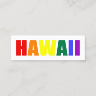 HAWAII in Regenbogenfarben Mini Visitenkarte