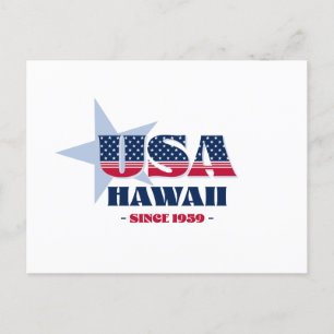 Hawaii in roter, weißer und blauer Postkarte