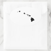 Hawaii in Schwarz und Weiß Ovaler Aufkleber (Tasche)