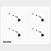 Hawaii in Schwarz und Weiß Rechteckiger Aufkleber (Blatt)