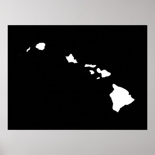 Hawaii in Weiß und Schwarz Poster (Vorne)