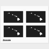 Hawaii in Weiß und Schwarz Rechteckiger Aufkleber (Blatt)