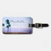 Hawaii individuelle Name-Skript für tropische Palm Gepäckanhänger (Vorderseite horizontal)