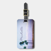 Hawaii individuelle Name-Skript für tropische Palm Gepäckanhänger (Vorderseite vertikal)