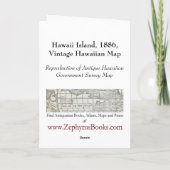 Hawaii-Insel, 1886, Vintage hawaiische Karte (Rückseite)