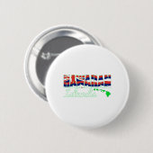 Hawaii-Insel-Flagge Button (Vorne & Hinten)