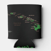 Hawaii Insel Landkarte Flasche Packung Dosenkühler (Rückseite)