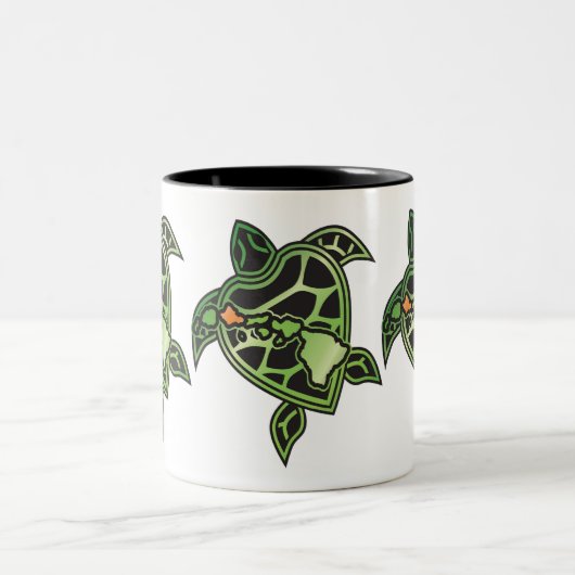 Hawaii-Insel-Schildkröte Zweifarbige Tasse (Mittel)