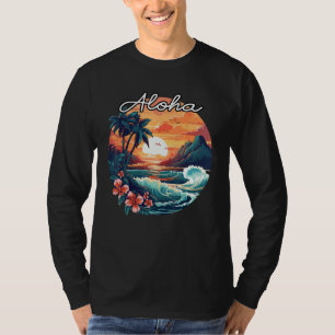 Hawaii Insel Sonnenuntergang Fühlen Aloha Blumen G T-Shirt