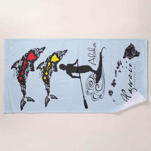 Hawaii-Insel-Surfer Strandtuch (Vorderseite)