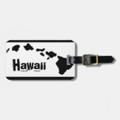 Hawaii Insel weiß schwarz anpassbare Gepäckmarke Gepäckanhänger (Vorderseite horizontal)