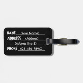 Hawaii Insel weiß schwarz anpassbare Gepäckmarke Gepäckanhänger (Rückseite horizontal)