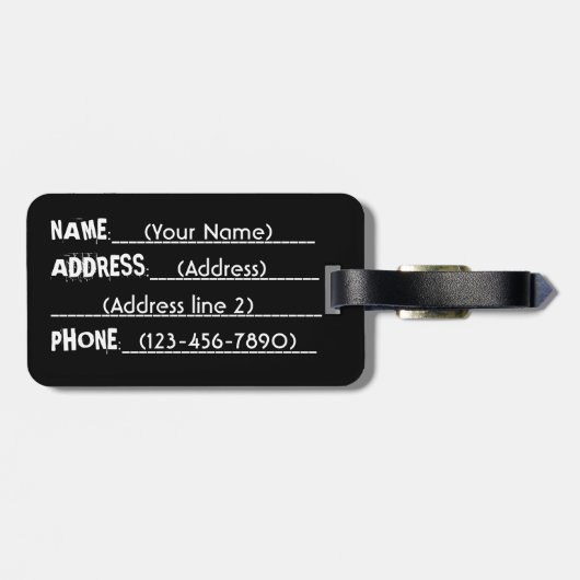 Hawaii Insel weiß schwarz anpassbare Gepäckmarke Gepäckanhänger (Rückseite horizontal)