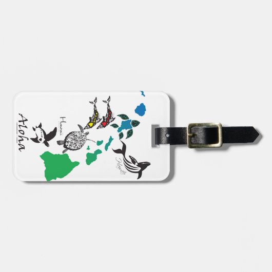 Hawaii-Inseln Gepäckanhänger (Vorderseite horizontal)