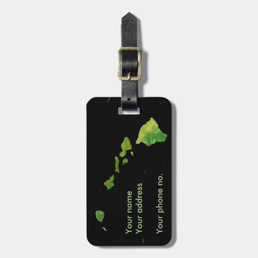 Hawaii-Inseln Gepäckmarke Gepäckanhänger (Vorderseite vertikal)