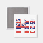 Hawaii-Inseln Hawaiianische Flagge Magnet (Vorderseite/Rückseite)