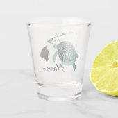 Hawaii-Inseln Schildkröte Shotglas Schnapsglas (Rückseite)