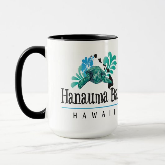Hawaii-Inseln, Schildkröte und Hibiskus-Blume Tasse (Links)
