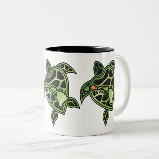 Hawaii-Inseln Turtle Zweifarbige Tasse (VorderseiteRechts)