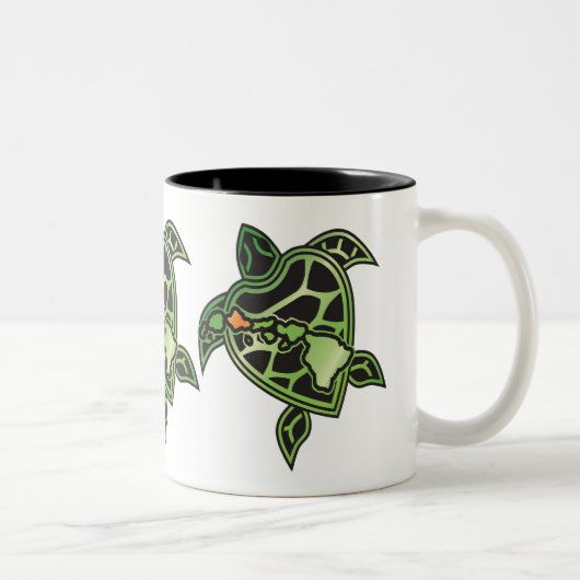 Hawaii-Inseln Turtle Zweifarbige Tasse (Rechts)