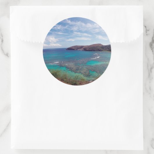 Hawaii Inseln und Hanauma Bay Runder Aufkleber (Tasche)