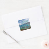 Hawaii-Inseln und Oahu-Schildkröte Quadratischer Aufkleber (Umschlag)