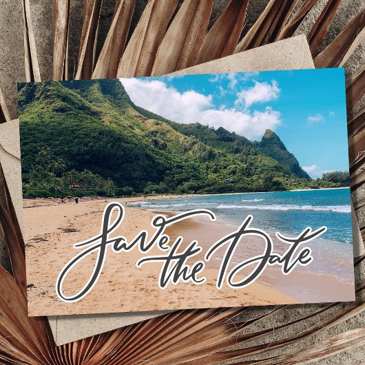 Hawaii Island Hochzeit in Urlaubsort Foto Save The Date