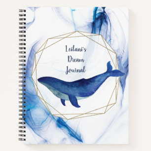 Hawaii Island Ocean Whale Monogram Dream Journal Notizblock