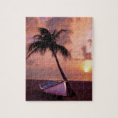 Hawaii Island Travel Beach Sunset Palm Tree Boat Puzzle (Vertikal)