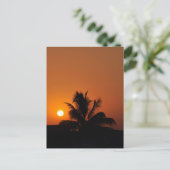 Hawaii Island Travel Tour Beach Sunset Palm Tree Postkarte (Stehend Vorderseite)