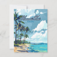 Hawaii Kai Honolulu Oahu Hawaii Retro Card