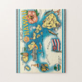 Hawaii Karte 11x14 Puzzle (Vertikal)
