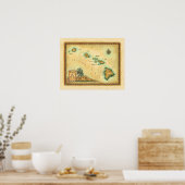 Hawaii Karte, Größe 1 Poster (Küche)