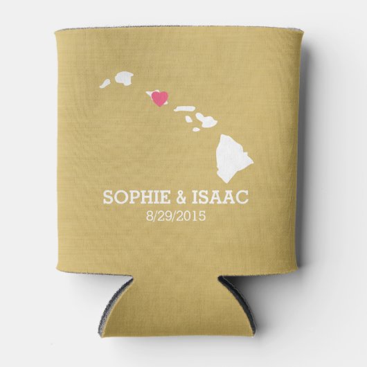 Hawaii Karte Hochzeit mit Behalt Bier Cold haben Dosenkühler (Vorderseite)