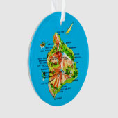 Hawaii Karte  Ornament (Vorderseite)