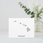 Hawaii-Karte Postkarte (Stehend Vorderseite)