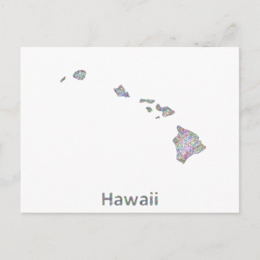 Hawaii-Karte Postkarte (Vorderseite)