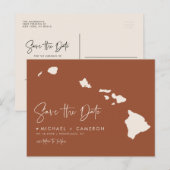 Hawaii Karte Terracotta Save the Date (Vorne/Hinten)