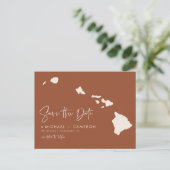 Hawaii Karte Terracotta Save the Date (Stehend Vorderseite)