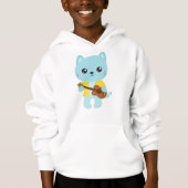 Hawaii Katze, Niedliche Katze, blaue Katze, Gitarr Hoodie (Vorderseite)