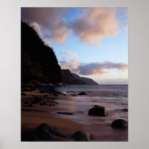Hawaii, Kauai, Blick auf Na Pali Küste von Ke'e Poster