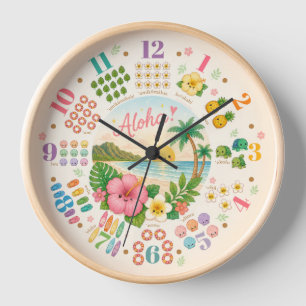 Hawaii Kawaii Sonnenuntergang tropisch süße Uhr