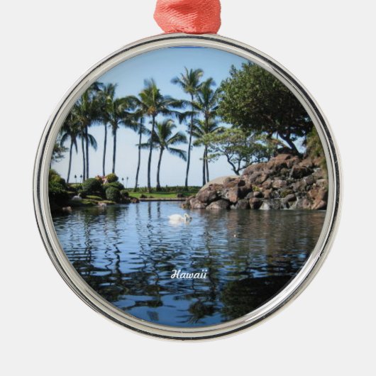 Hawaii-Keepake-Ornament Ornament Aus Metall (Vorne)