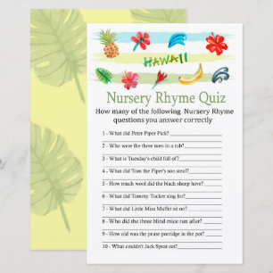 Hawaii Kinderzimmer Rhyme Quiz Kinderduschspiel